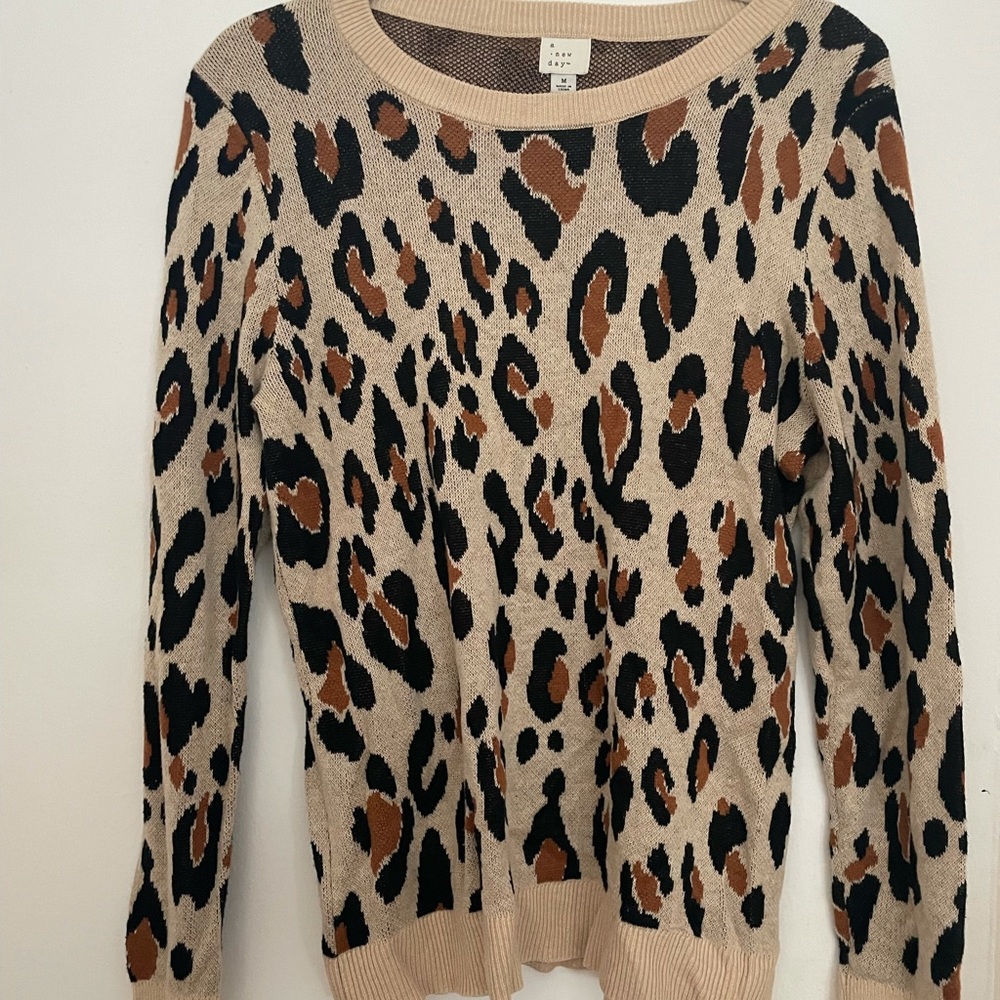 Cheetah print long sleeve sweater